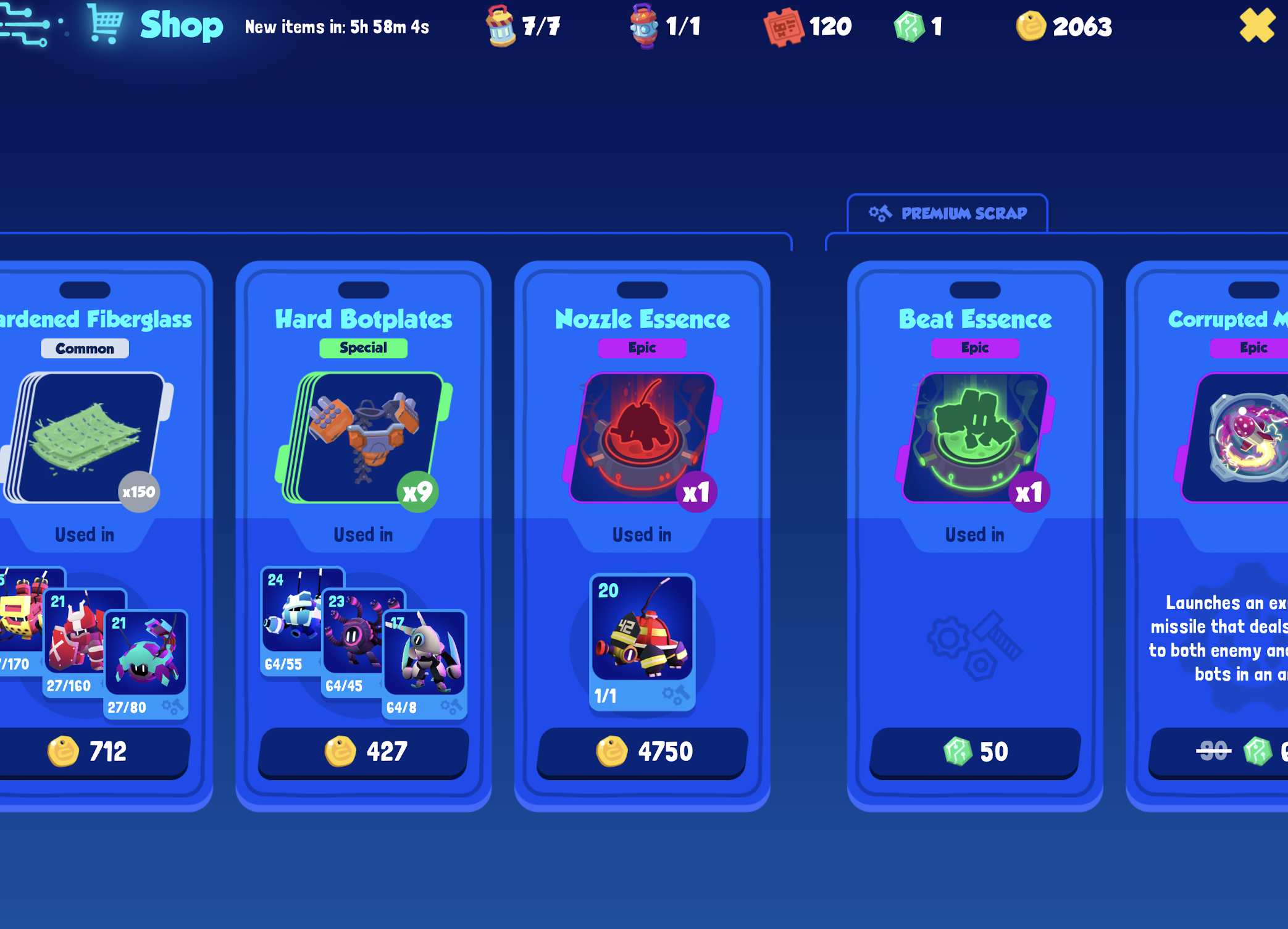 Shop in Botworld Adventure and Odyssey