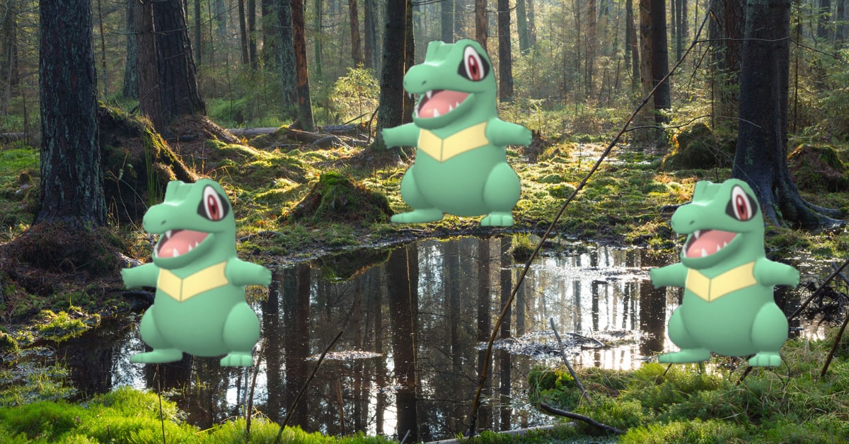 shiny totodile in swamp